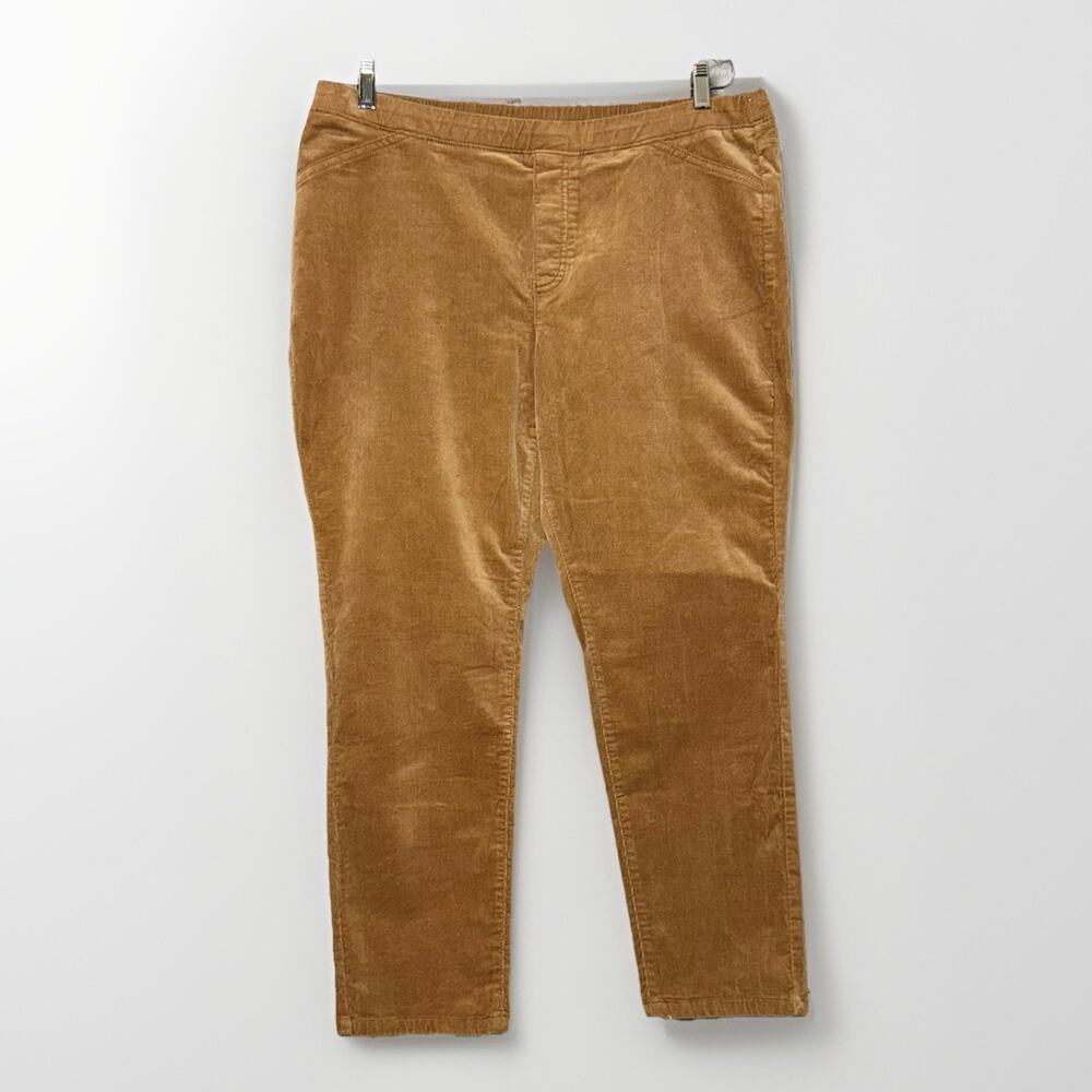 NWT J. Jill Pants Petite Large LP Brown Tan Corduroy Stretch Slim Light Academia